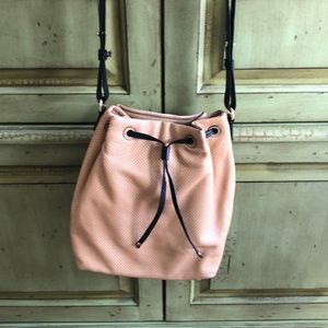 Banana Republic leather draw string bag.